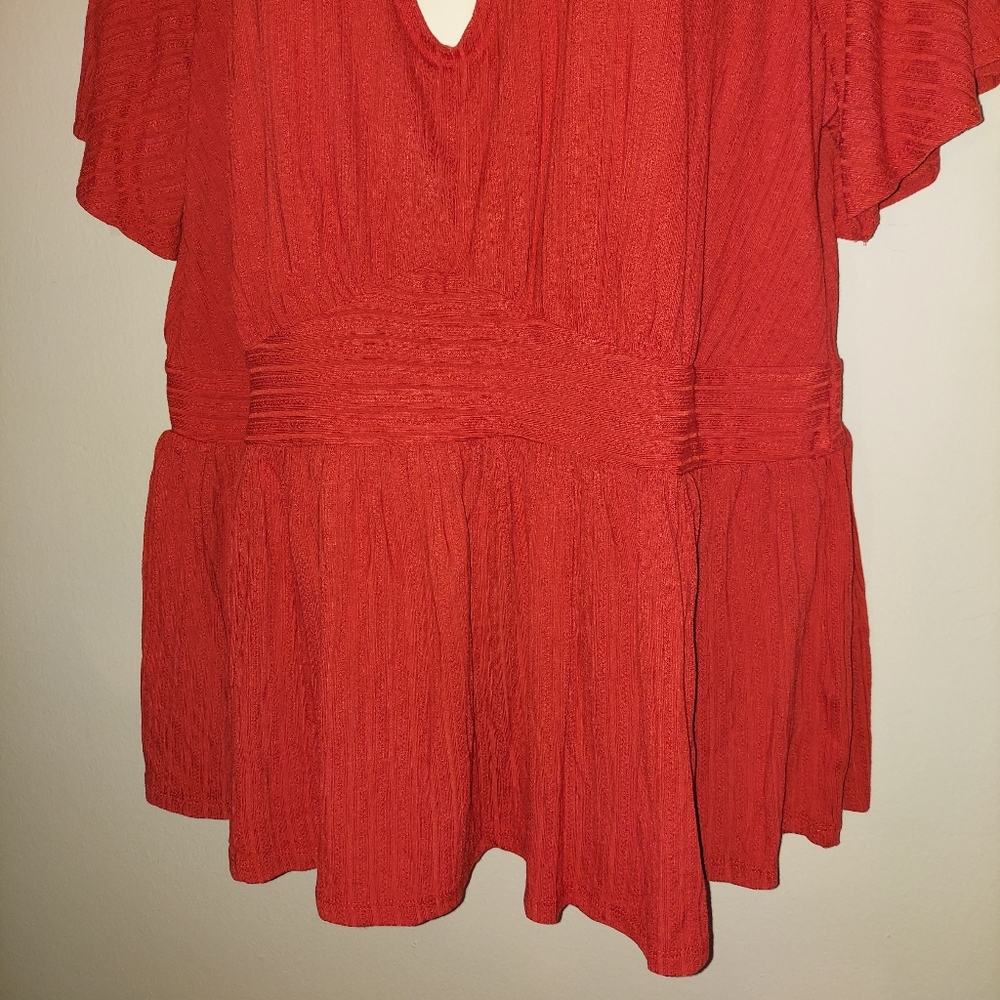 Torrid Pointelle Rib V-Neck Babydoll Top - Picture 7 of 11